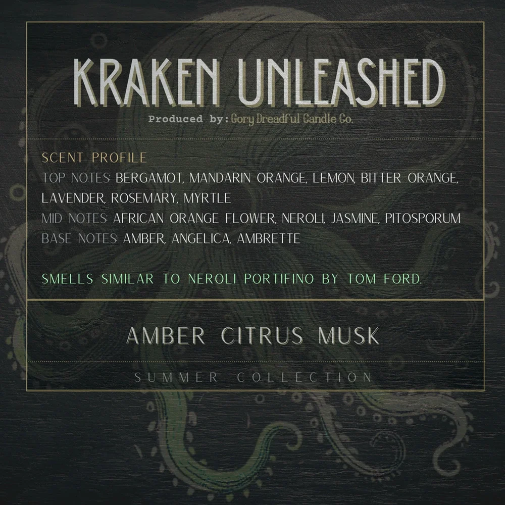 Gory Dreadful Candle Co kraken unleashed